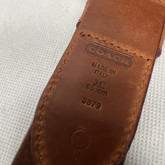 Coach British Tan Leather Belt Made in Italy size 34 - Picture 6 of 7